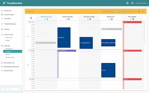 Die Abbildung zeigt Kalendereinträge aus Office 365