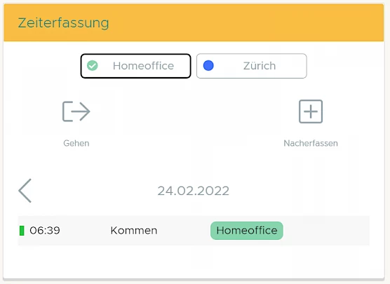 zeitmeldung tagen